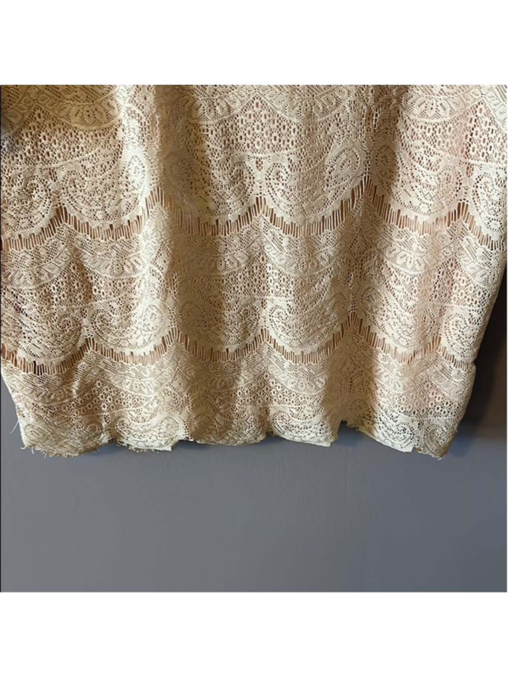 Forever 21 Peach Lace Sheath Mini Dress Boho Bridal Shower V-Neck - M - Picture 7 of 7